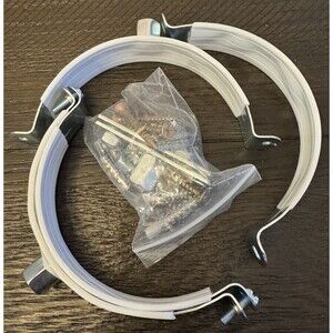 New Heavy Duty Metal Pipe Clamp White Plastic Protective Cover